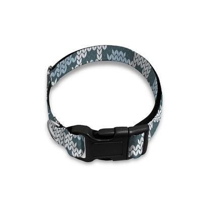 Snow Leopard Knitted Pattern Print Dog Collar