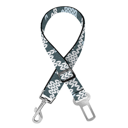 Snow Leopard Knitted Pattern Print Dog Seat Belt