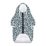 Snow Leopard Knitted Pattern Print Dog Zip Up Hoodie