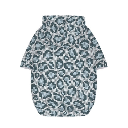 Snow Leopard Knitted Pattern Print Dog Zip Up Hoodie
