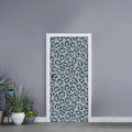 Snow Leopard Knitted Pattern Print Door Sticker