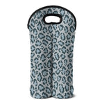 Snow Leopard Knitted Pattern Print Double Neoprene Wine Tote