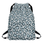 Snow Leopard Knitted Pattern Print Drawstring Backpack