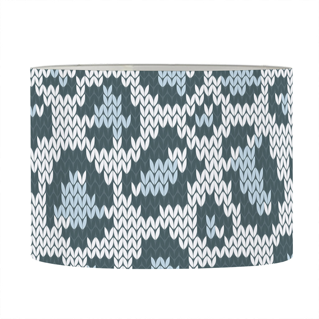 Snow Leopard Knitted Pattern Print Drum Lamp Shade