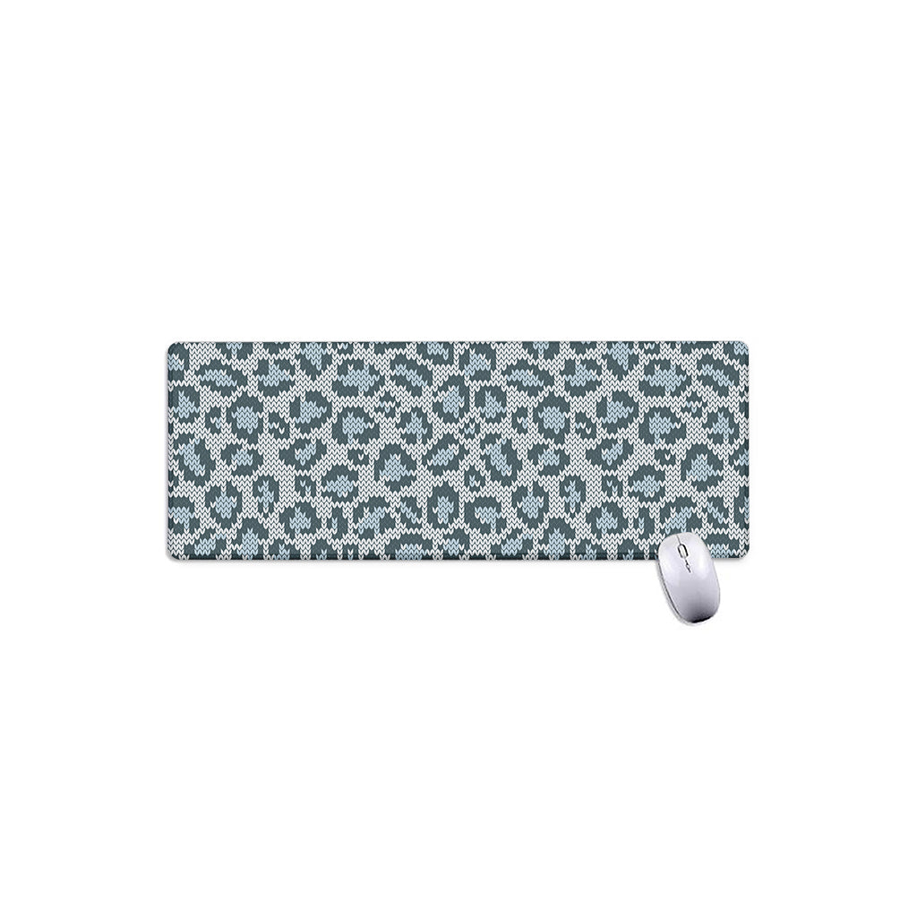 Snow Leopard Knitted Pattern Print Extended Mouse Pad
