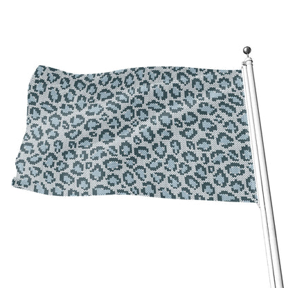 Snow Leopard Knitted Pattern Print Flag