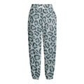 Snow Leopard Knitted Pattern Print Fleece Lined Knit Pants