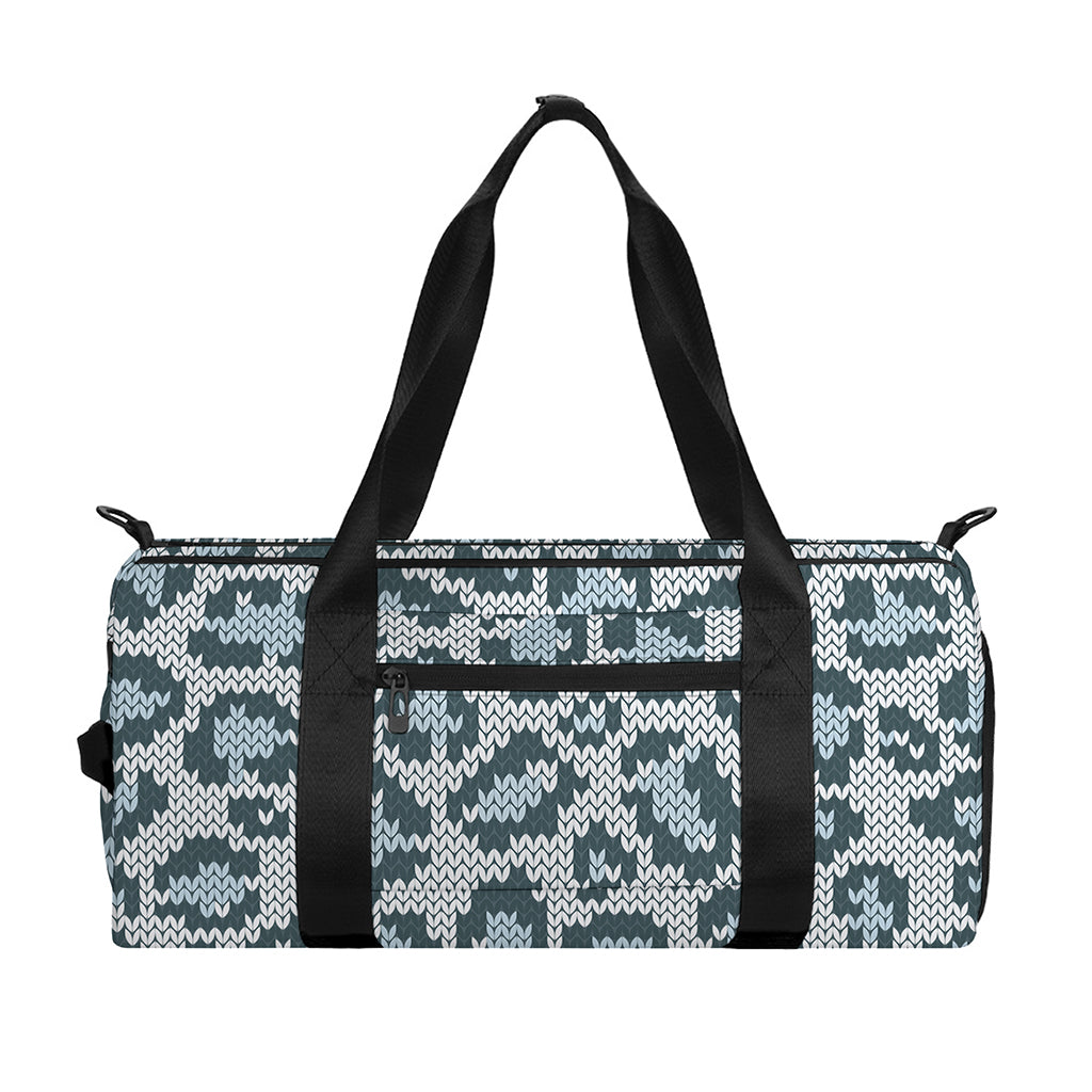 Snow Leopard Knitted Pattern Print Gym Bag