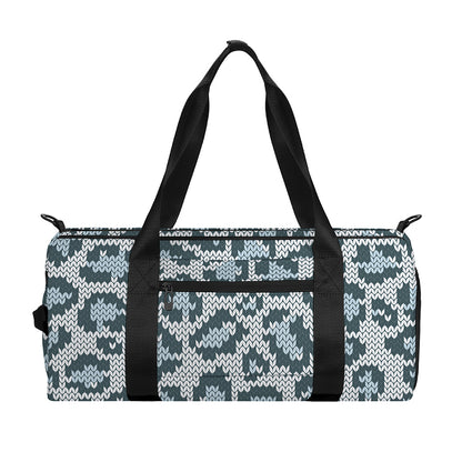 Snow Leopard Knitted Pattern Print Gym Bag
