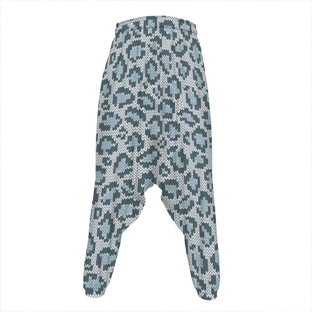 Snow Leopard Knitted Pattern Print Hammer Pants