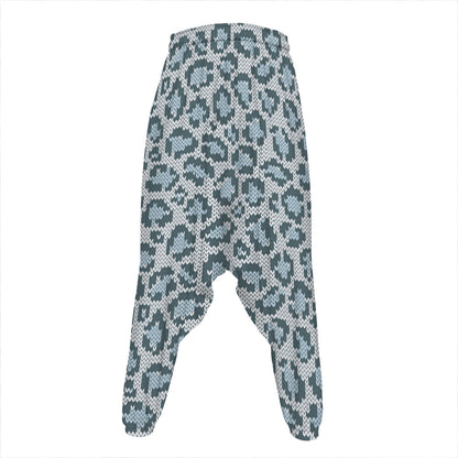 Snow Leopard Knitted Pattern Print Hammer Pants