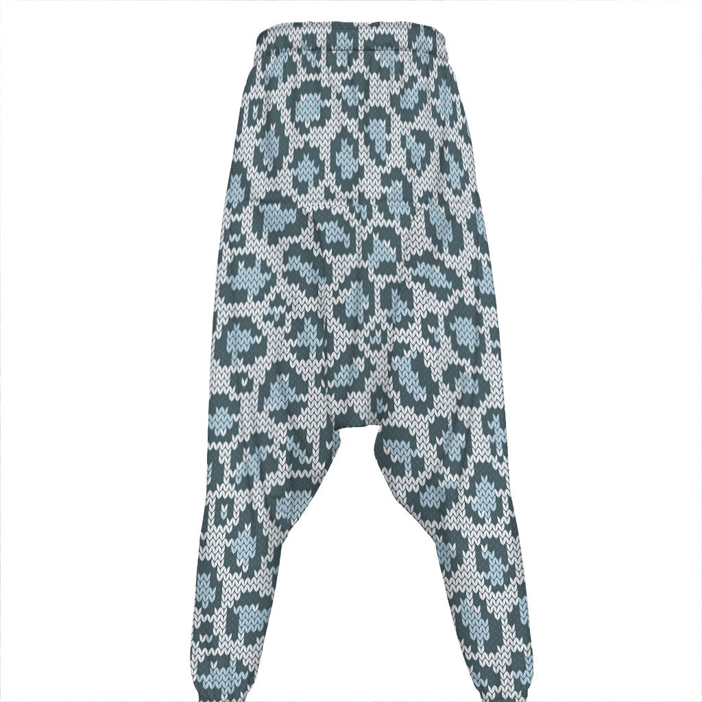 Snow Leopard Knitted Pattern Print Hammer Pants