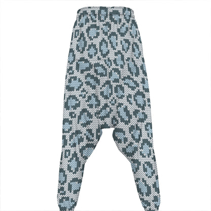 Snow Leopard Knitted Pattern Print Hammer Pants