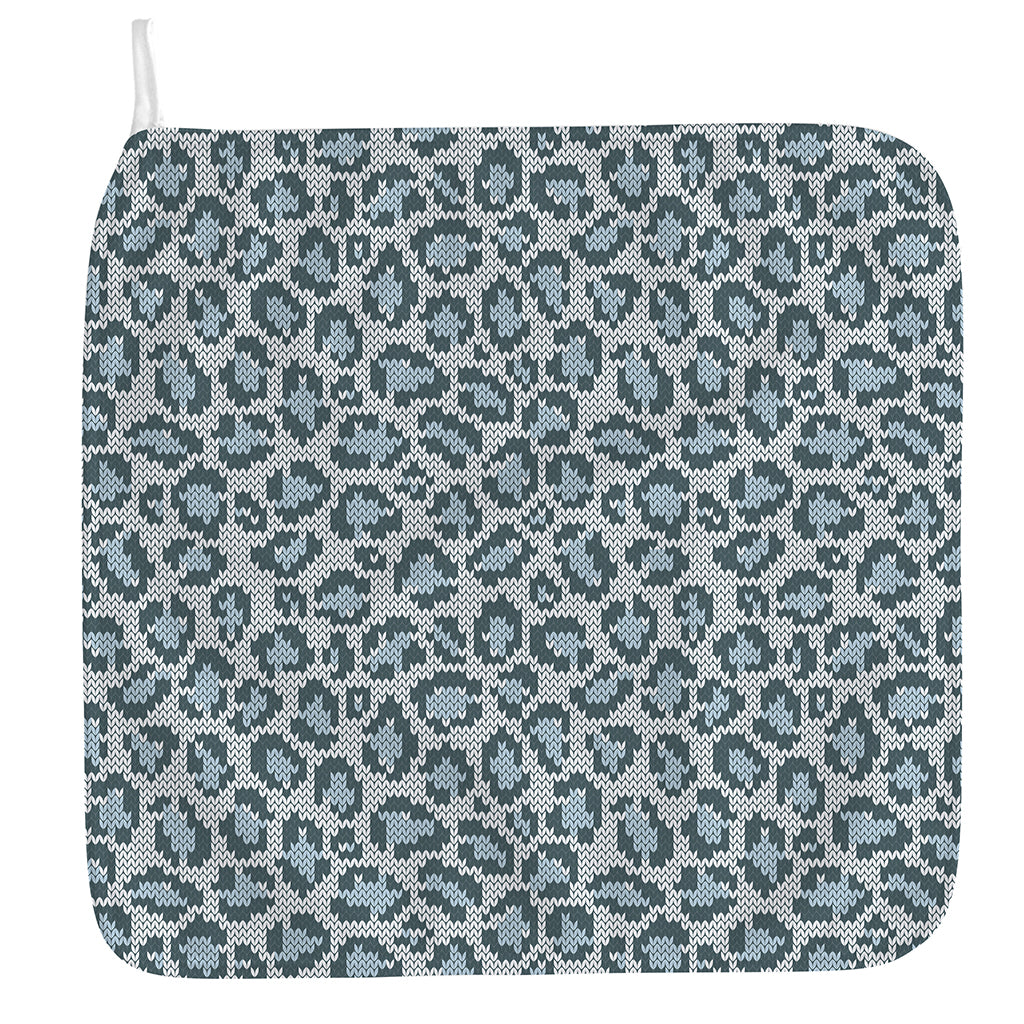 Snow Leopard Knitted Pattern Print Hand Towel