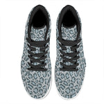 Snow Leopard Knitted Pattern Print High Top Leather Sneakers