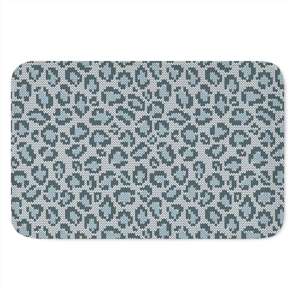 Snow Leopard Knitted Pattern Print Indoor Door Mat