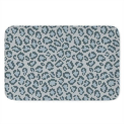 Snow Leopard Knitted Pattern Print Indoor Door Mat