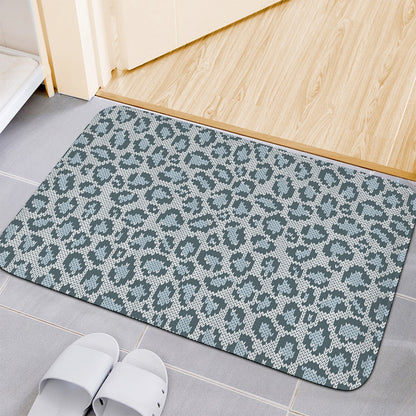 Snow Leopard Knitted Pattern Print Indoor Door Mat