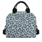 Snow Leopard Knitted Pattern Print Insulated Lunch Bag