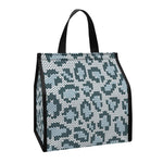 Snow Leopard Knitted Pattern Print Insulated Lunch Tote