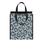 Snow Leopard Knitted Pattern Print Insulated Lunch Tote