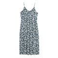 Snow Leopard Knitted Pattern Print Jersey Midi Cami Dress