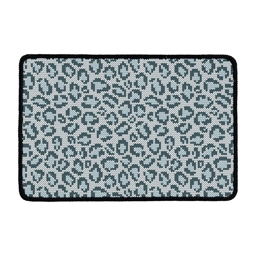 Snow Leopard Knitted Pattern Print Kitchen Mat