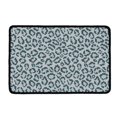 Snow Leopard Knitted Pattern Print Kitchen Mat