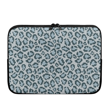 Snow Leopard Knitted Pattern Print Laptop Sleeve