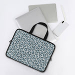 Snow Leopard Knitted Pattern Print Laptop Sleeve With Handle