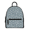 Snow Leopard Knitted Pattern Print Leather Backpack