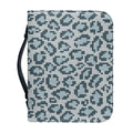 Snow Leopard Knitted Pattern Print Leather Bible Cover