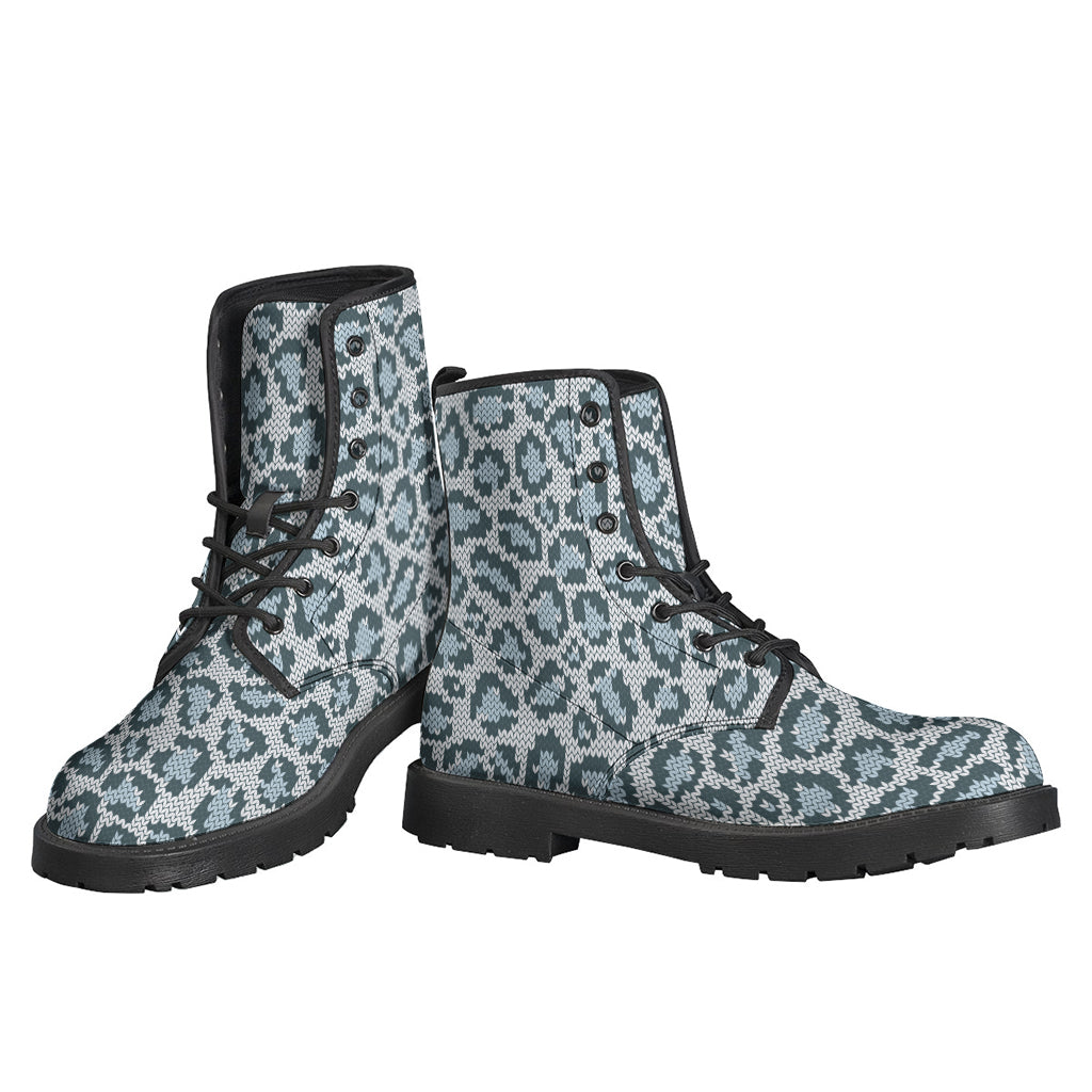 Snow Leopard Knitted Pattern Print Backpack