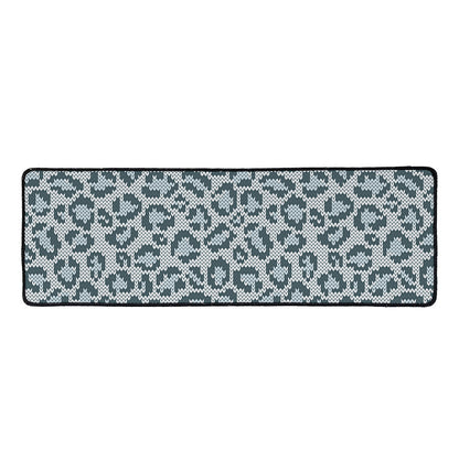 Snow Leopard Knitted Pattern Print Long Kitchen Mat