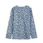 Snow Leopard Knitted Pattern Print Long Sleeve Short Coat