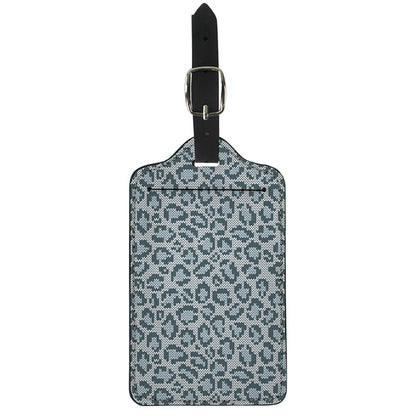 Snow Leopard Knitted Pattern Print Luggage Tag