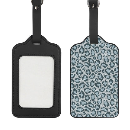 Snow Leopard Knitted Pattern Print Luggage Tag