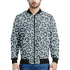 Snow Leopard Knitted Pattern Print Men's Bomber Jacket