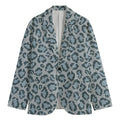Snow Leopard Knitted Pattern Print Men's Cotton Blazer