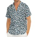 Snow Leopard Knitted Pattern Print Men's Deep V-Neck Shirt
