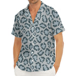 Snow Leopard Knitted Pattern Print Men's Deep V-Neck Shirt