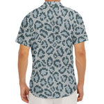 Snow Leopard Knitted Pattern Print Men's Deep V-Neck Shirt