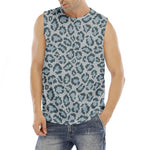 Snow Leopard Knitted Pattern Print Men's Fitness Tank Top