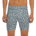 Snow Leopard Knitted Pattern Print Men's Long Boxer Briefs
