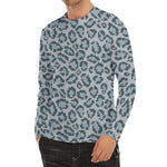 Snow Leopard Knitted Pattern Print Men's Long Sleeve Rash Guard