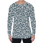 Snow Leopard Knitted Pattern Print Men's Long Sleeve T-Shirt