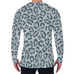 Snow Leopard Knitted Pattern Print Men's Long Sleeve T-Shirt