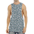 Snow Leopard Knitted Pattern Print Men's Muscle Tank Top