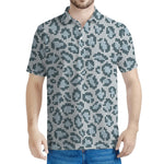 Snow Leopard Knitted Pattern Print Men's Polo Shirt