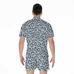 Snow Leopard Knitted Pattern Print Men's Rompers